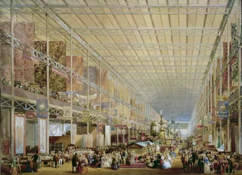 Interieur van de Grote Tentoonstelling van de Werken van Industrie van Alle Naties, 1851